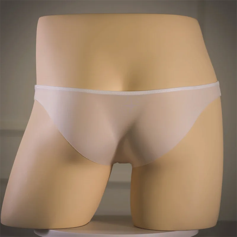 

Бесшовные трусы из ледяного шелка, мужские сексуальные трусы с маленькой сумкой, дышащие трусики, мягкие мини-бикини, прозрачные гладкие трусы