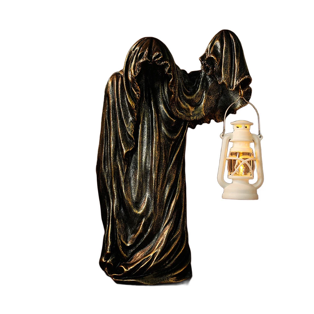 

Креативный фонарь на Хэллоуин с черным загадочным человечком, украшение из смолы для внутреннего и наружного праздничного украшения