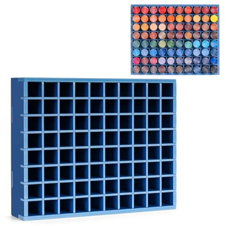 

80 Grids Paint Organizer Storage Rack, Wall-mountable Craft Paints Holder, Paint Bottle Organizer Rack Stand for 2 oz Acrylic C