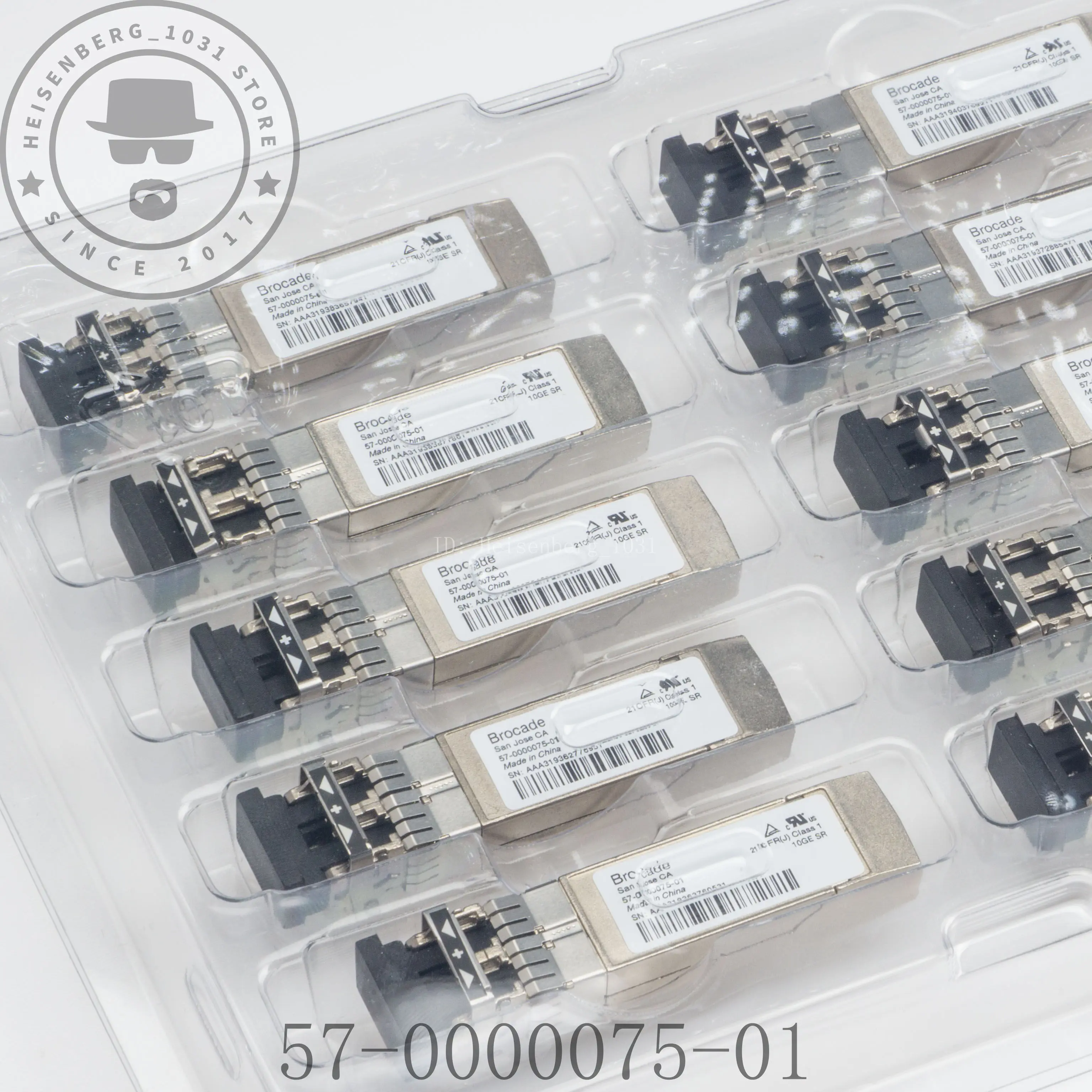 10PCS Brocade 57-0000075-01 10GE SR SFP+ 850nm Multimode Optical Transceiver Module