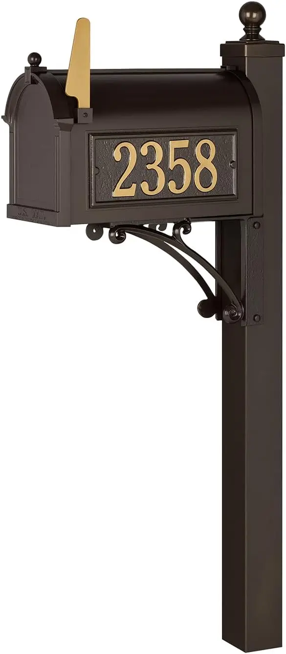 حزمة صندوق بريد فاخر على جانب الشارع، برونزية، كبيرة جدًا، 70727