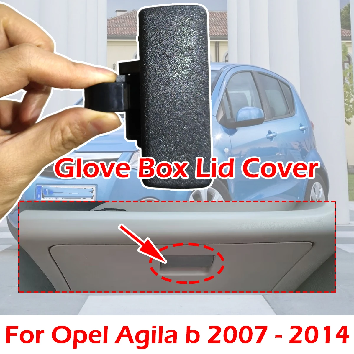 

For Opel Agila b 2007-2013 2014 Glove Box Lid Cover Lock Handle Clip Assembly Gray Replacement Parts 7343063J02P4Z 7343063J02V6N