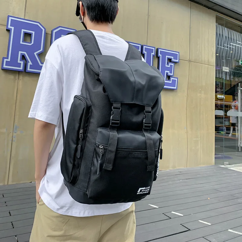 New Men'S Fashion Backpack Outdoor Sports Travel Waterproof Zipper Black Backpacks Large Capacity Laptop Bag for Men mochilas 가방