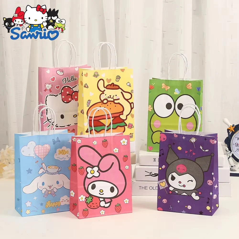 

10pcs Kuromi Storage Bags Gift Bags Takeout Bags Tote Bags Cute Portable Storage Bags Gift Bags Shopping Bags Kraft Paper Bags
