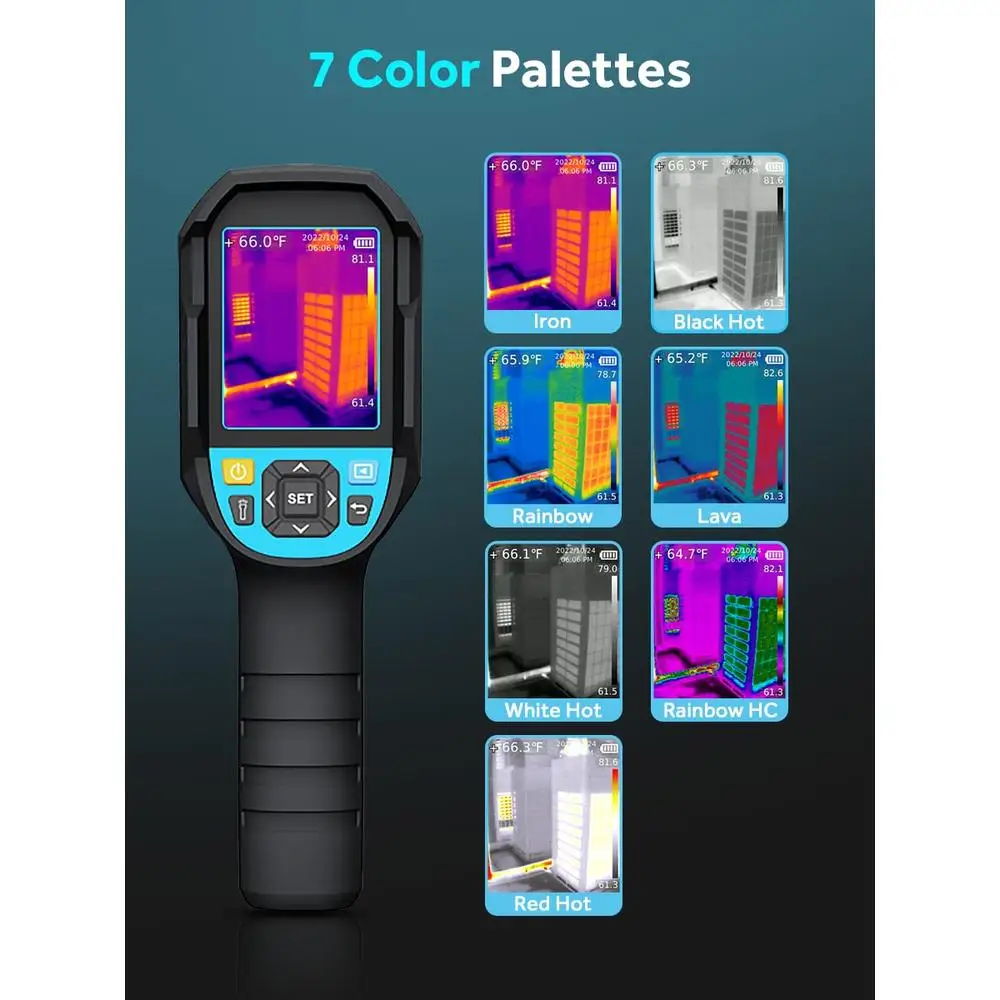 Handheld Thermal Imaging Camera with 256x192 IR Resolution Pro/Home Use Infrared 7 Color Palettes 16GB Memory Card Lightweight