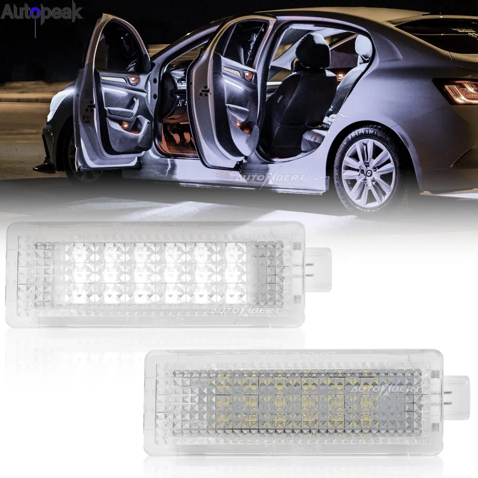 2x LED Interior Courtesy Door Lamp Trunk Footwell Light For BMW 1 3 5 6 7 Series E81 E87 E90 E91 E93 E60 E61 E63 E64 E65 F01 F02