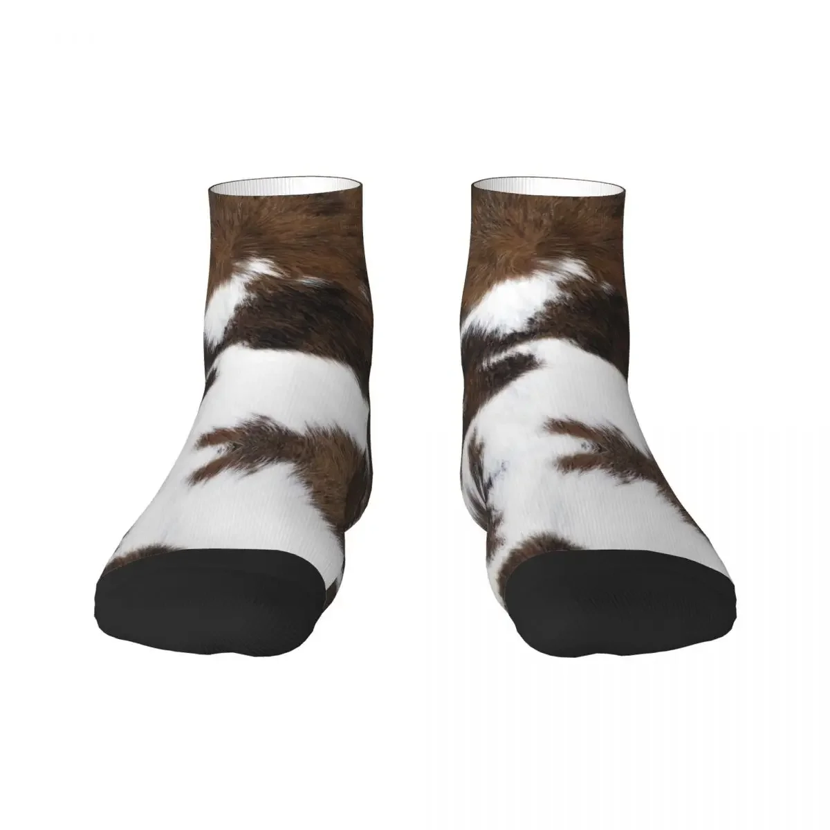 

Simulated Cowhide Texture Men's Crew Socks Unisex Cool 3D Print Dress Socks