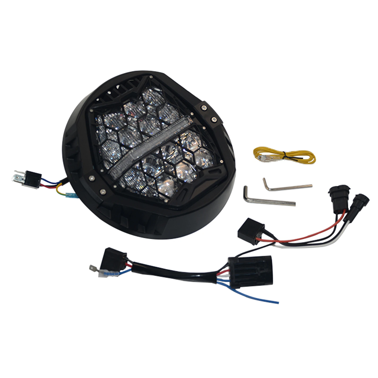 Motorbike 7 Inches LED Headlight Round Headlamp Assembly For Harley Davidson FLD Trike / Touring