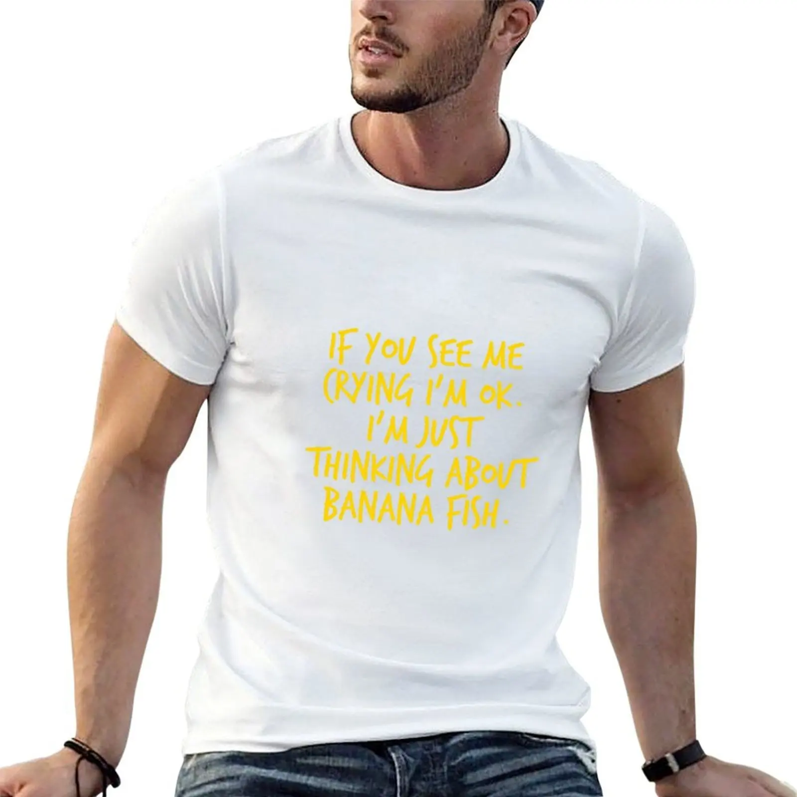 

Crying Over Banana Fish T-Shirt t shirts for man pack cotton t shirts for man graphic vintage cotton tshirt 100% T-shirt