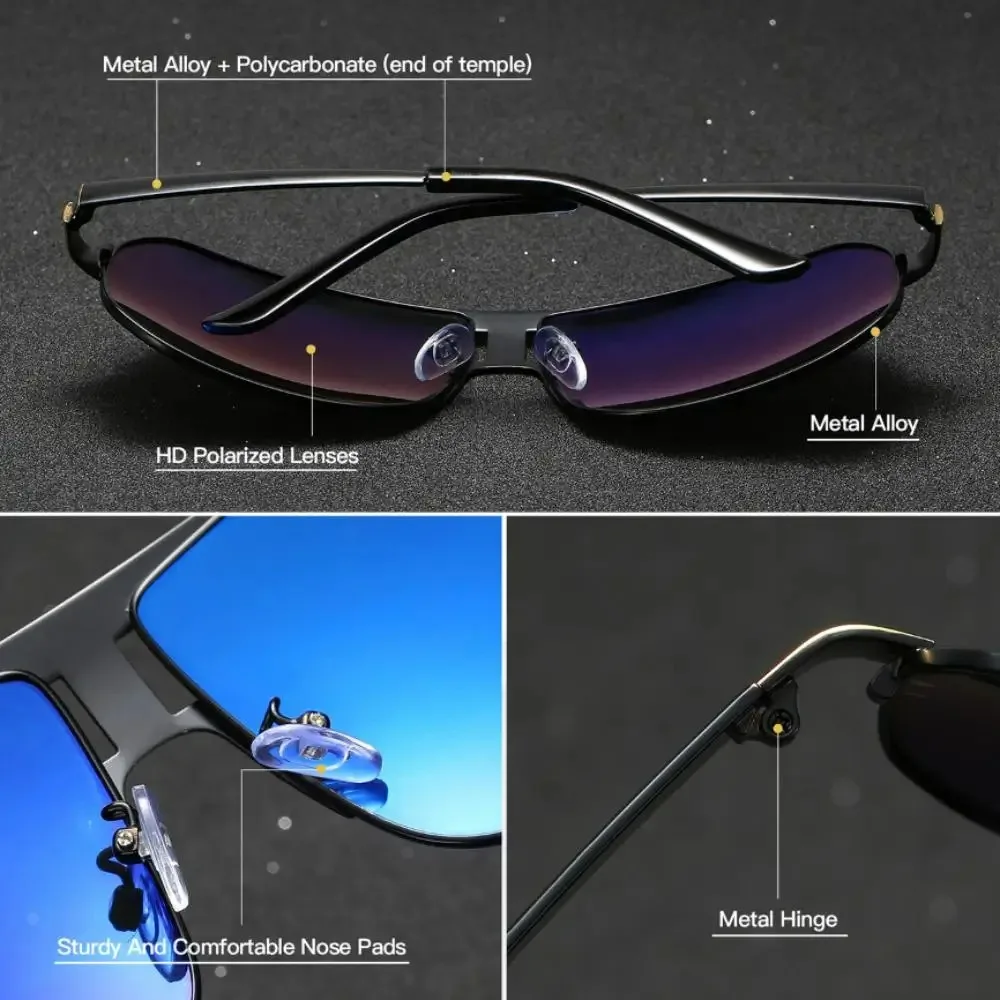 RoyalHot الرجال النساء الاستقطاب سبيكة مربع المتضخم إطار النظارات الشمسية القيادة نظارات شمسية ظلال Oculos Masculino الذكور 60041