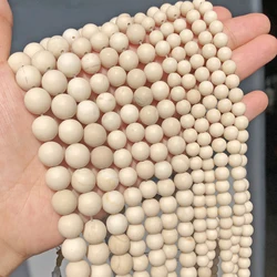 4-12mm Frosted Natural Stone White Jasper Beads Matte Round Spacer Beads for Jewelry Making DIY Charms Bracelet Accessories 15''