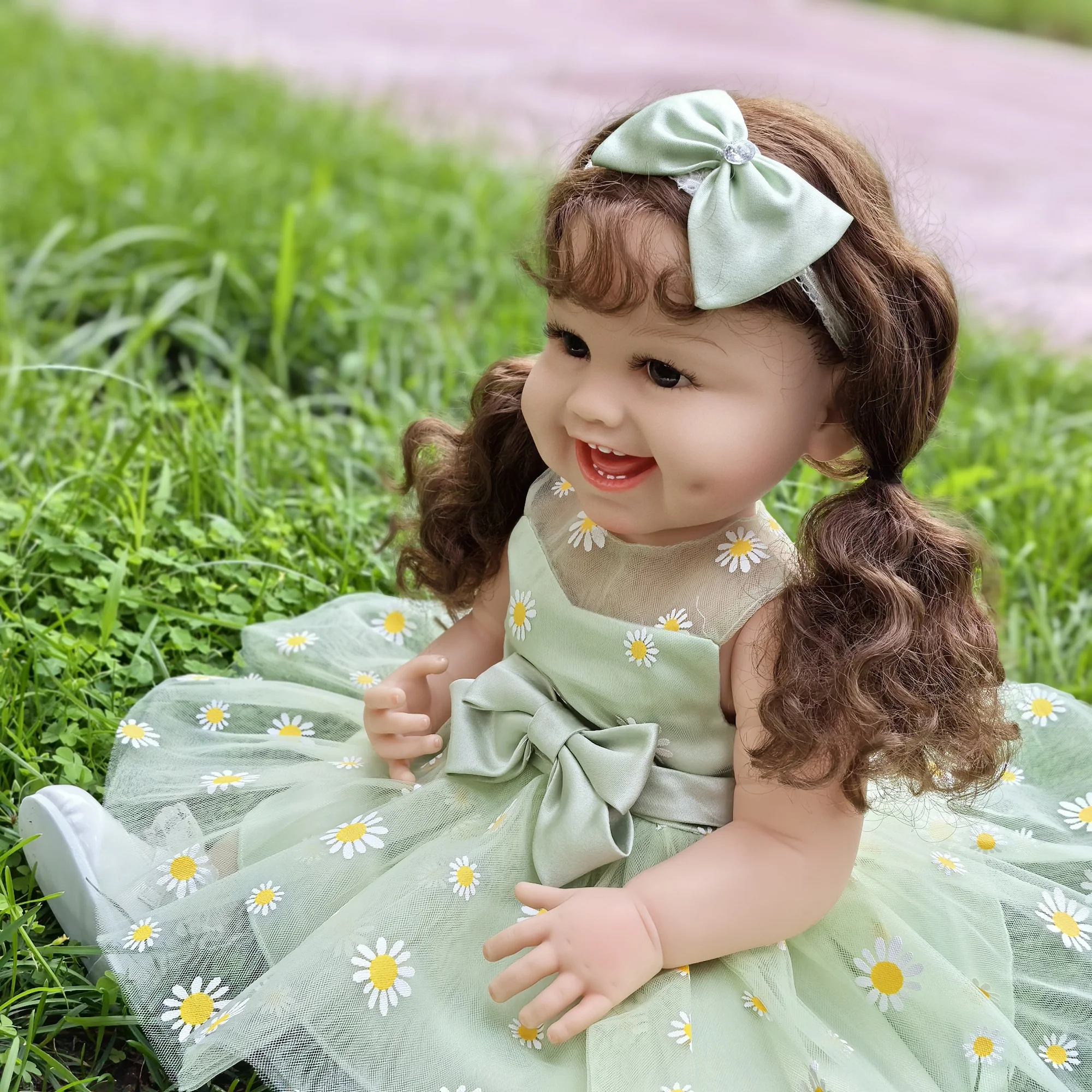 

Sweet Smile Princess Reborn Baby Doll 55 cm Full Silicone Vinyl Newborn Baby Dolls Kids Playmates Birthday Christmas Gifts Toy