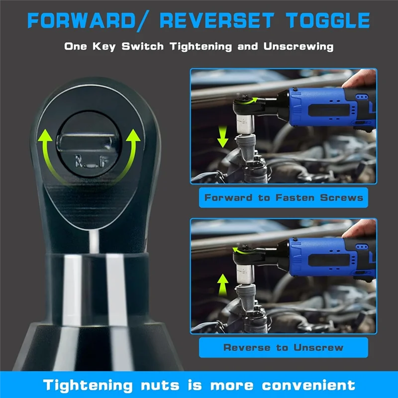 ABNO-Cordless Electric Ratchet Wrench Set, 3/8In 12V Power Ratchet Driver, Lithium- Batteries, Sockets And Charger US Plug