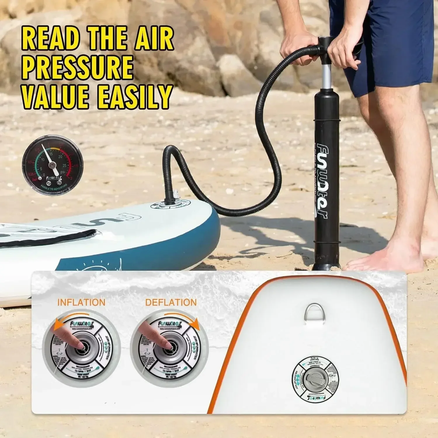 FunWater SUP Electric Air Pump Portable, surfboard, Air Compressor for Paddle Board, Inflatable Tent, scuba diving, sup board