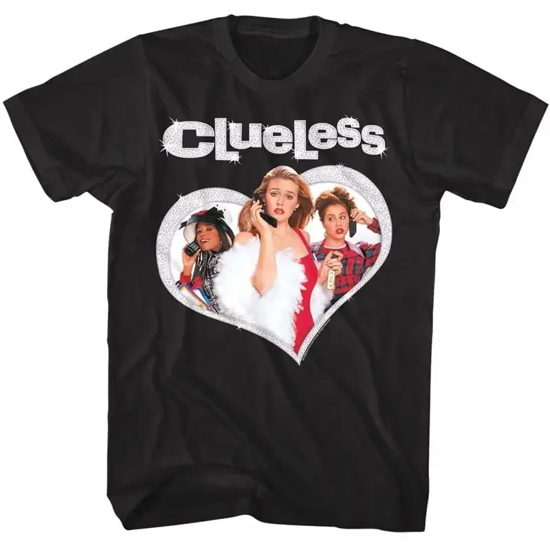 Clueless Bling Heart Black Men's T Shirt