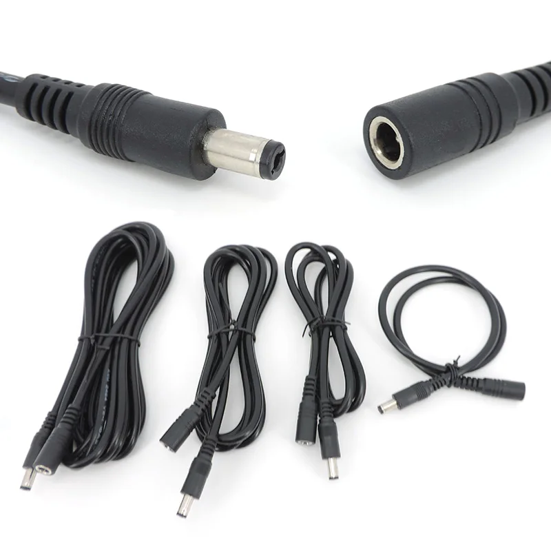 Kabel konektor ekstensi steker DC betina ke jantan 2.1mm x 5.5mm untuk kabel adaptor daya 12V Strip Kamera CCTV J17