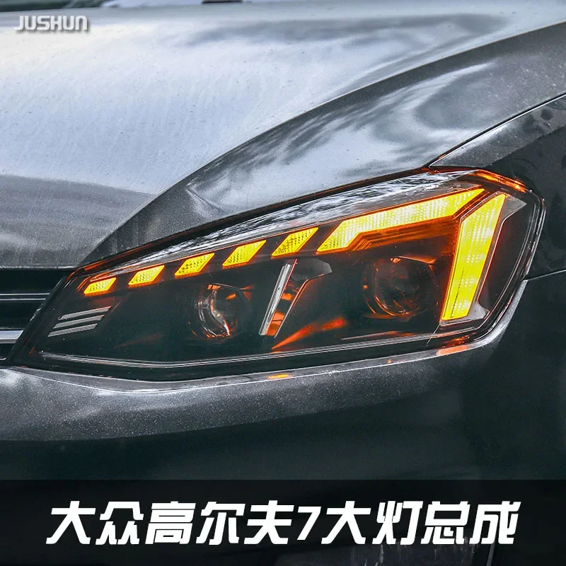 

Новый стиль для VW Golf 7 MK7 Светодиодная фара Golf7.5 R LINE Design DRL Hid Dynamic Signal Head Lamp Bi Xenon Beam