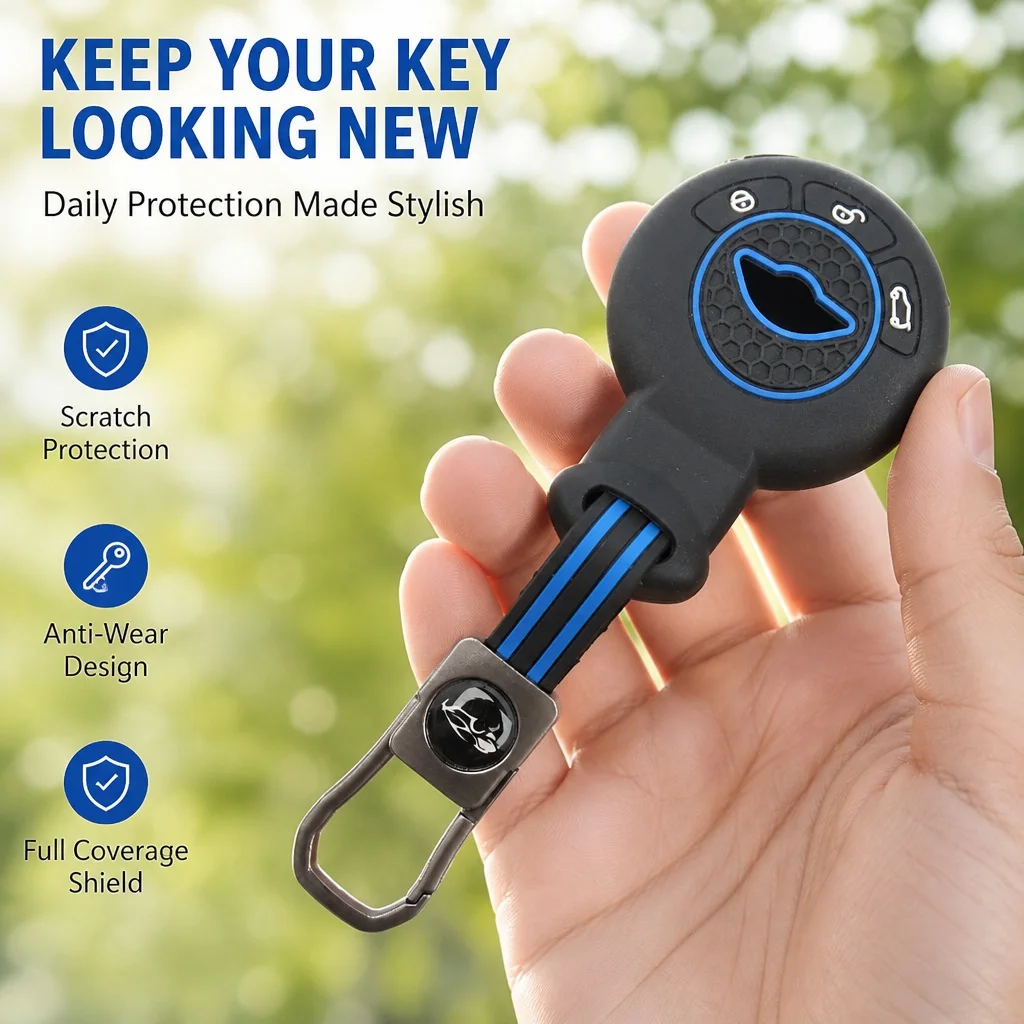 Silicone Car Key Fob Cover For BMW Mini Cooper Clubman Countryman Paceman Roadster R56 R57 CAS3 with clasp holder