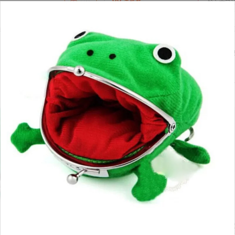 Trending Products Adorable Anime Frog Wallet Coin Purse Key Chain Cute Plush Frog Cartoon Cosplay Purse for Women Bag Accessorie