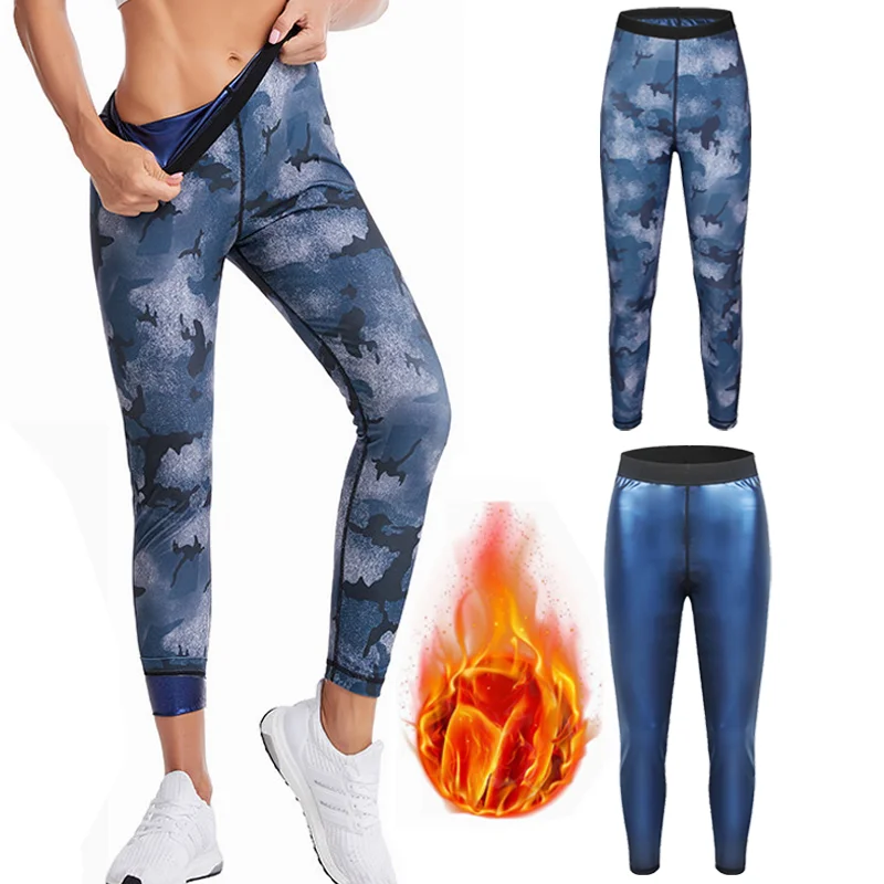 Women Sauna Sweat Pants Thermo Fat Control Leggings Sauna Suits Fitness Belly Trimmer Waist Trainer Gym Weight Loss Sweat Suits