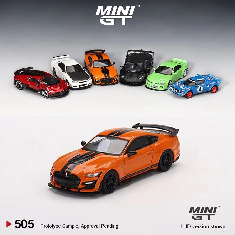 

MINI GT 1:64 Model Car Mustang Shelby GT500 Alloy Die-Cast Sport Vehicle-Orange #505 RHD Collection