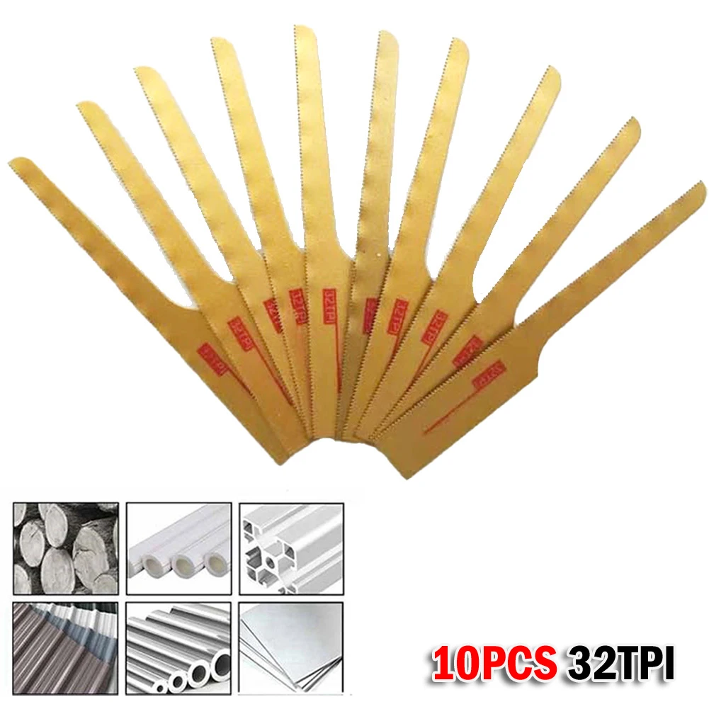 10Pcs Pneumatic Saw Blades Air Saw File Blade 32TPI 93mm Air Tool Cutting Blades For Wood Fiberglass/Plastic Pieces Sheet Metals