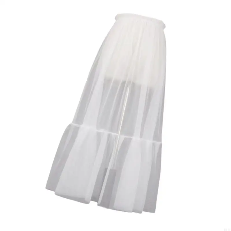 تنورة نسائية من 39BC ذات ثنيات شفافة من الدانتيل بتصميم أنيق ونسيج مريح للنساء اللاتي يقدرن الأناقة