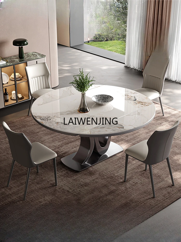 LYY rock slab telescopic folding square and round dual-purpose with induction cooker multi-functional light luxury round