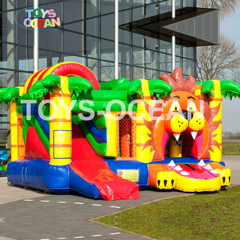 Inflatable Multiply Lion/inflatable lion Jumping Castle with Slide/air lion Bouncer Game