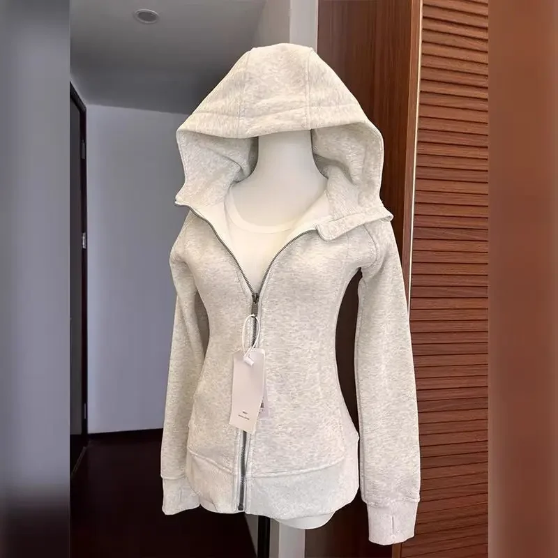 Schwarzer Kapuzenpullover 2025 Damenbekleidung mit Reißverschluss, schmal geschnitten, Y2k-Jacken, lässige Mode-Sweatshirts, Oberteile, Ropa Mujer – Detail 36