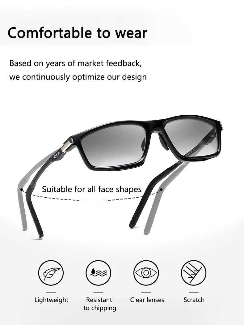 Lichtempfindliche Farbwechsel-Sport-Reise-Multifokusbrille für den Außenbereich mit langem und nahem Dual-Purpose-Lesebrille 81304 – Detail 4