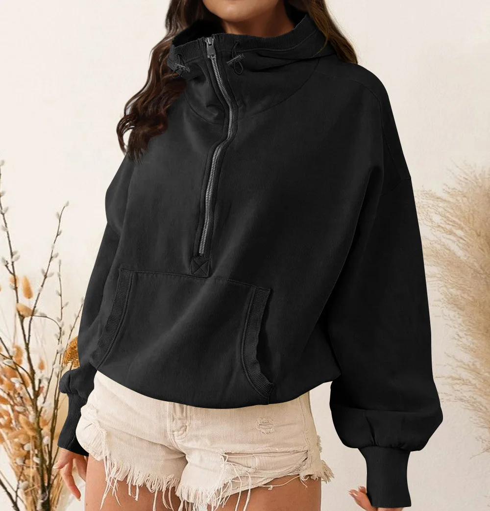 Sweat à capuche pour femmes, Style sportif, fermeture éclair, cordon de serrage, manches longues, veste supérieure