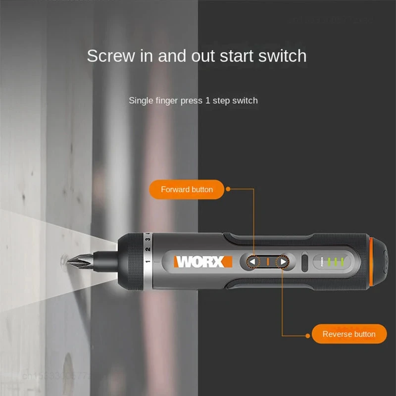 WORX WX242 4V Electrical Screwdriver Set Smart Cordless Electric Screwdrivers USB Rechargeable 30 Bit Set Mini Drill Power Tools