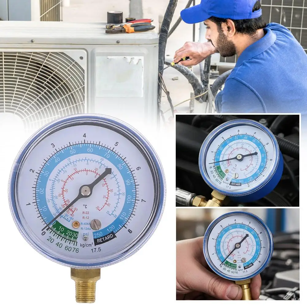 New Air Conditioner R22 R12 R134a R404A Refrigerant Low Pressure Gauge PSI KPA Blue