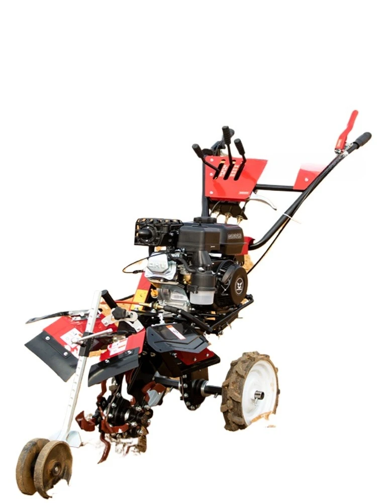 

Four-wheel drive micro-tiller, agricultural diesel hard ground rotary tiller, multi-functional small front rotating ditch potter