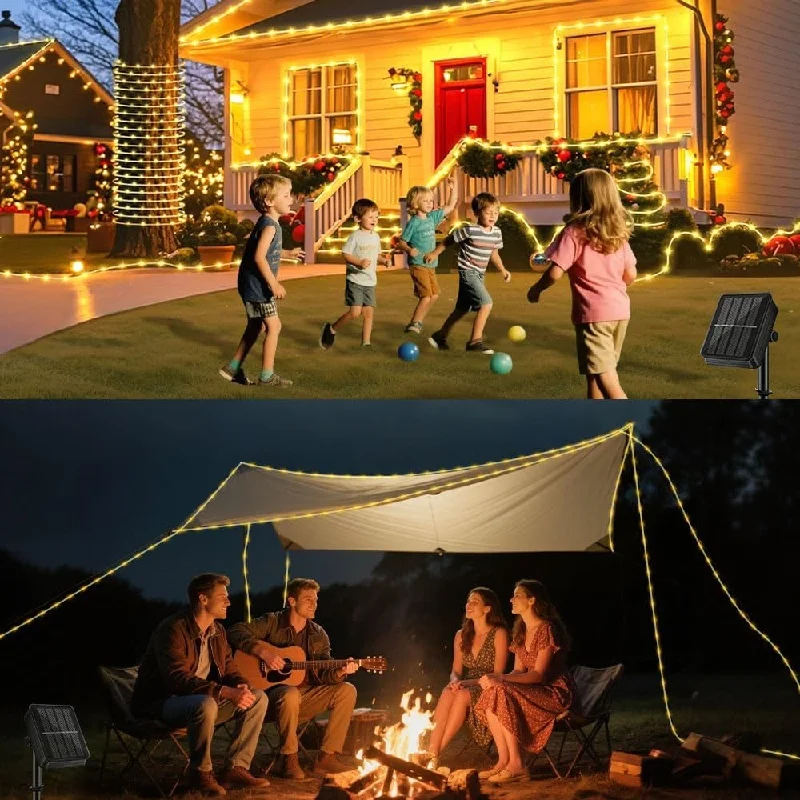 

Fairy Light Outdoor LED Solar Tube Rope Waterproof Christmas Decoration String Light For Garden Fence Yard Balcony