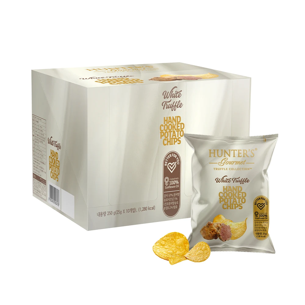 رقائق هانترز هونترز بيضاء من رقائق بوتاتو الممتازة ، 25 جم × 10 #4