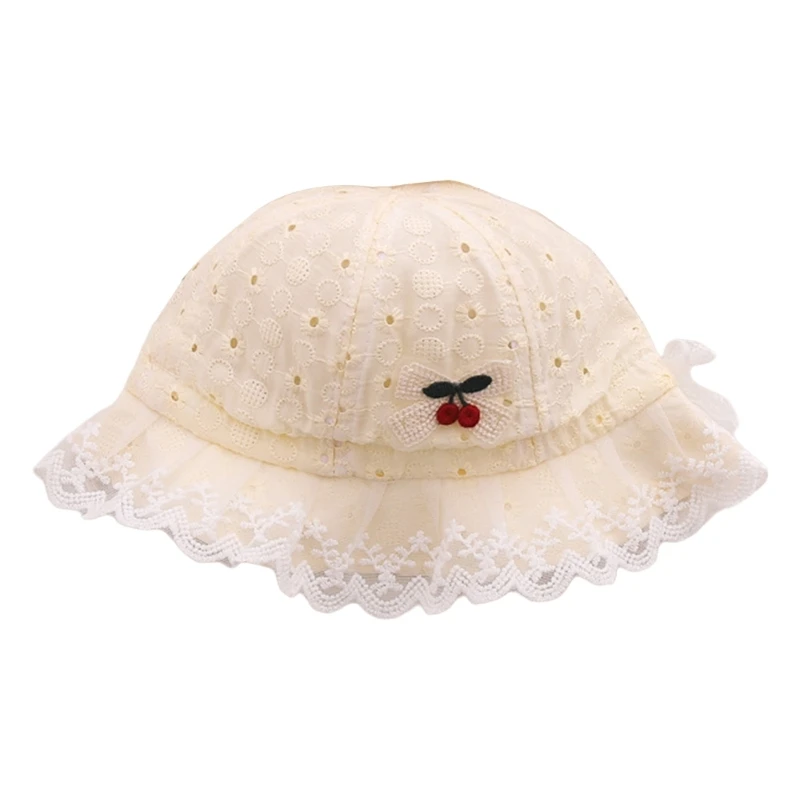 Baby Hat Sunhat Fisherman Caps Cherry Decors Girls Sun Hat Soft & Breathable Thin Basin Caps Princess Hat