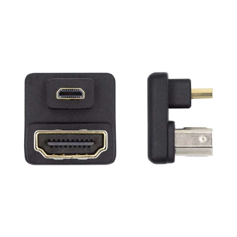 Convertidor adaptador de Audio y vídeo Micro HDMI 1,4 macho tipo D a HDMI hembra Protector de puerto 360 grados para cámaras monitores tabletas