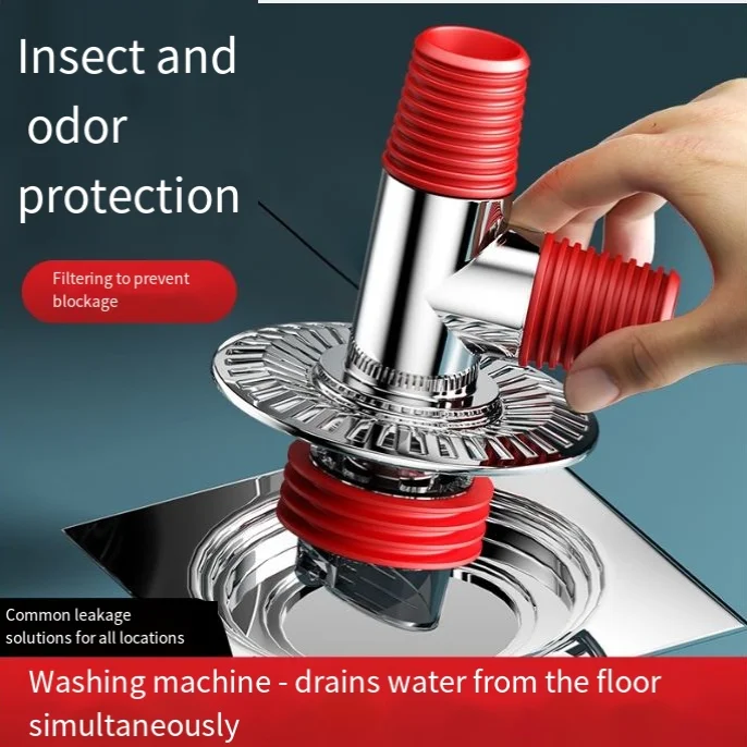 

2in1 Odor-overflow Sink Overhole Drain Adapter Connector Three-pass Drain Water Washer Mulit-Pipe Special Anti-odor Fast Drainge
