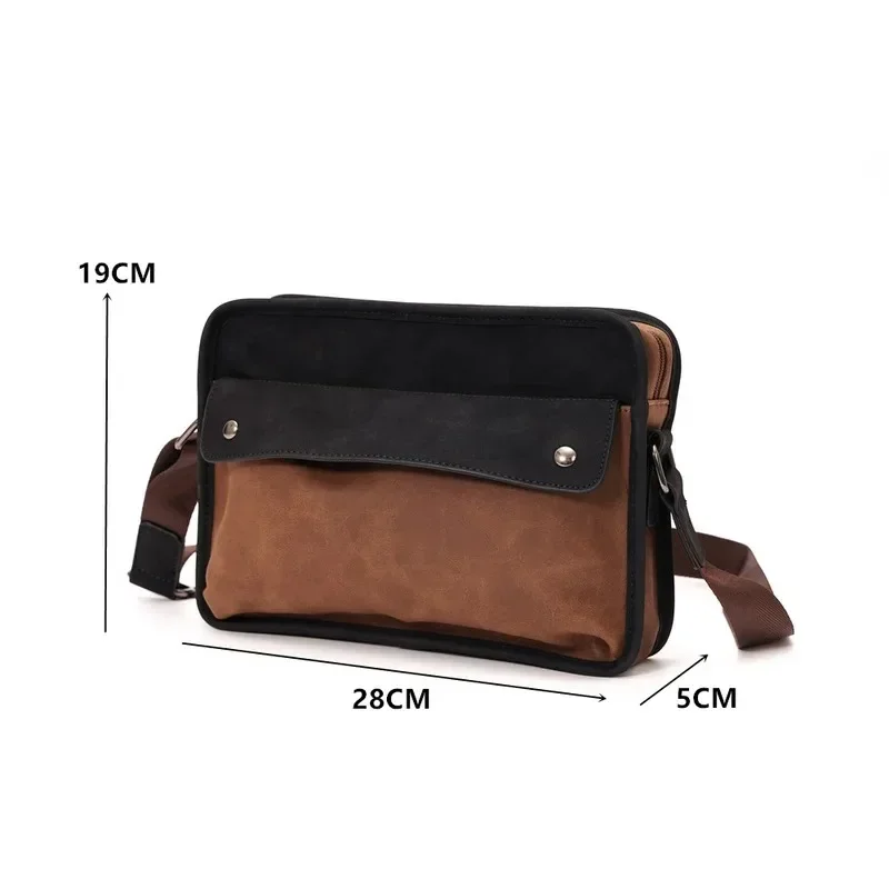 Vintage Men's Crossbody Bags Luxury Rectangle Shoulder Bag For Men Soft Leather Crossbody Bag Fashion Messenger Bags Male Bolsos