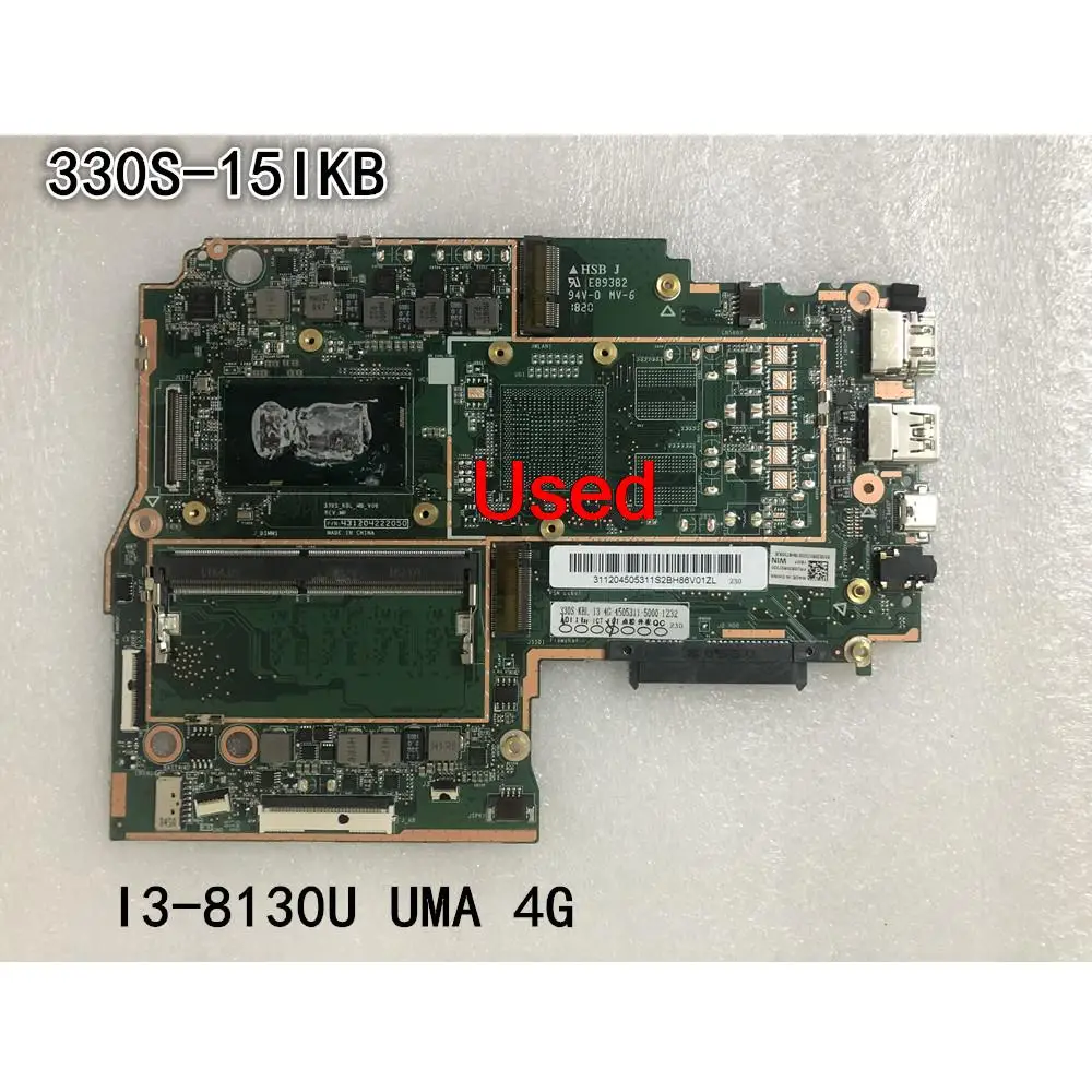 

Used For Lenovo Ideapad 330S-15IKB Laptop Motherboard CPU I3-8130U UMA 4G FRU 5B20R07220 5B20S71231 5B20S71235