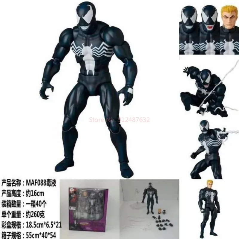 Marvel Spider-Man Venom Comic Ver, Mafex 088, nova figura de ação anime re-lançamento, o incrível brinquedo colecionável do homem-aranha para crianças