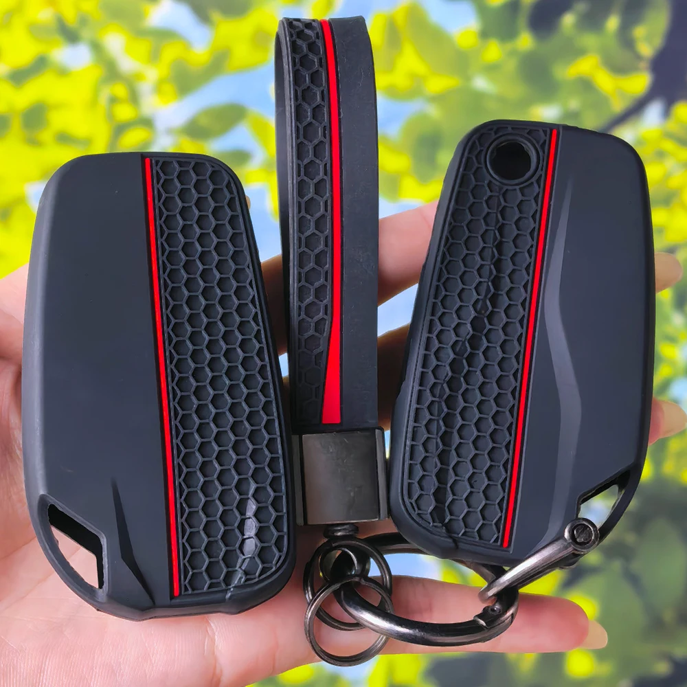 Dynamic Sport Stripe Honeycomb Key Cover With Keychain for DUCATI Multistrada V2 V2S V4 V4S 1260S 950S Key Protector