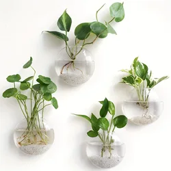 2/4/6 Pack Wall Hanging Glass Terrarium - Self-Watering Hydroponic Planter for Home Office Decor, Handmade Round Crystal Vase
