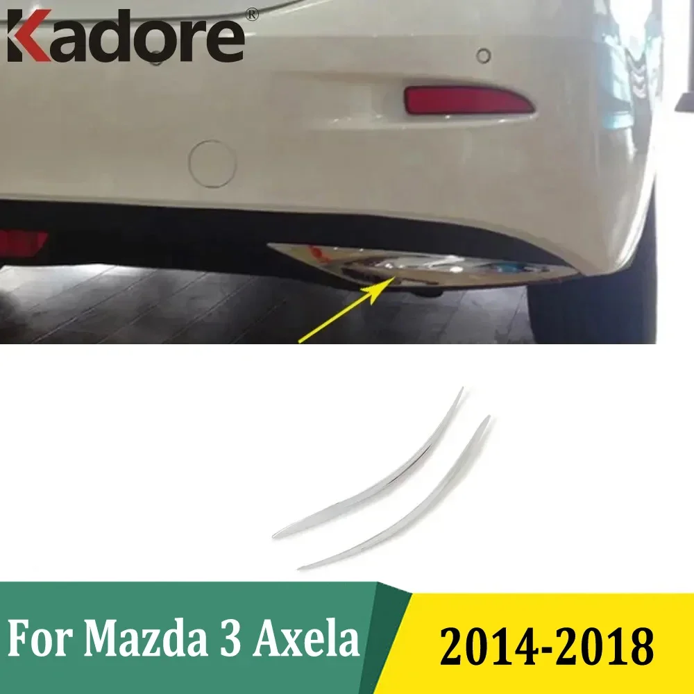 

Для Mazda 3 M3 Axela 2014 2015 2016 2017 2018 хромированная защитная полоса на задний бампер, задняя нижняя отделка, автомобильная наклейка, аксессуары