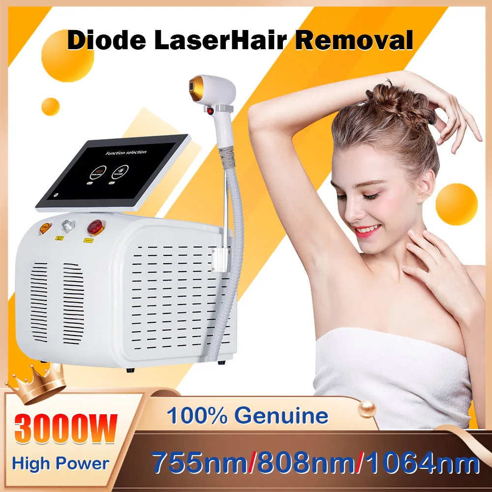 Diode Laser Hair Removal Machine 2024 Permanent Ice Platin Cooling System 4Wavelength 755 808 940 1064nm Epilator