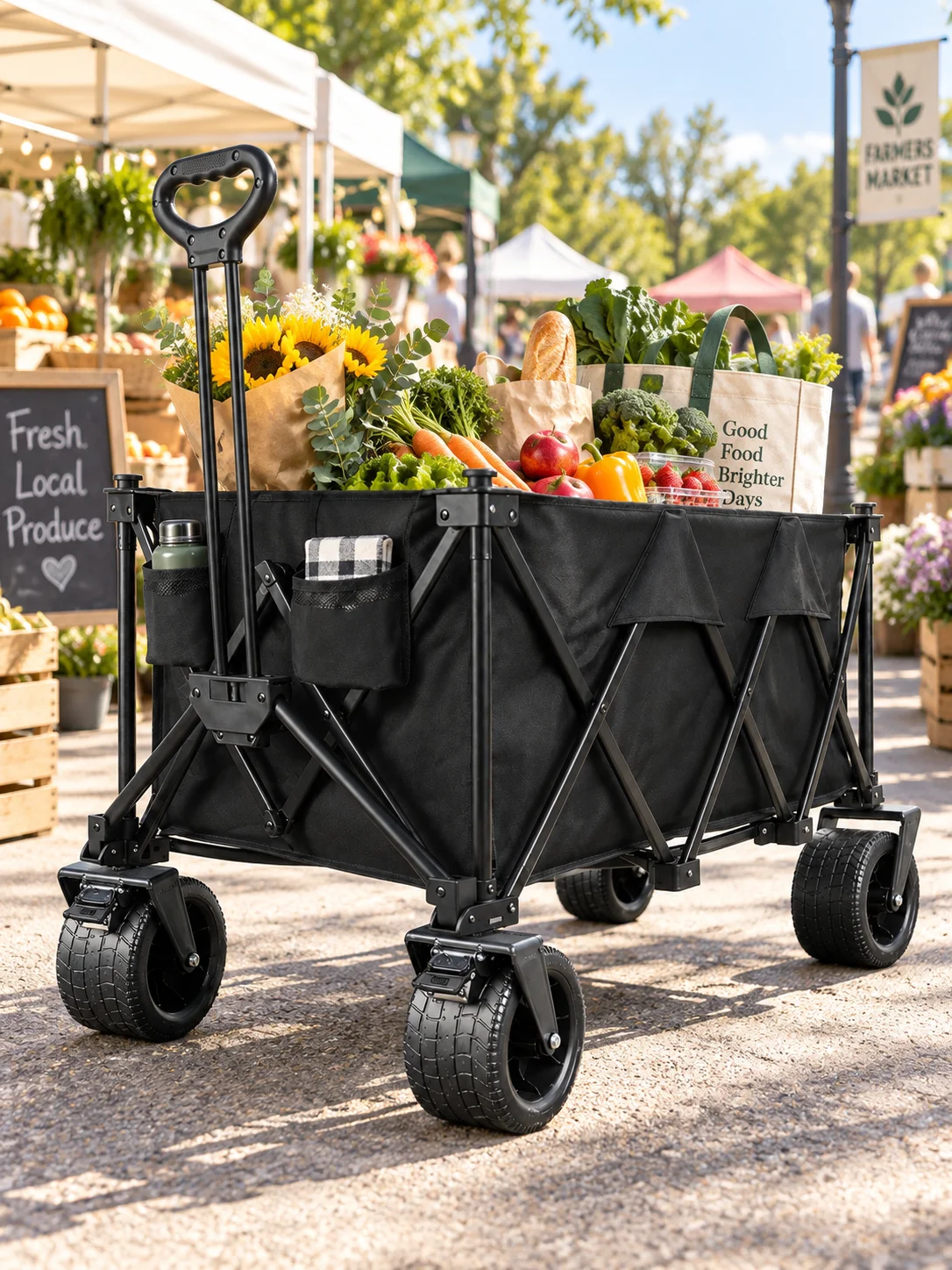 Strong load-bearing gathering camper Large outdoor folding camper Portable camping trolley