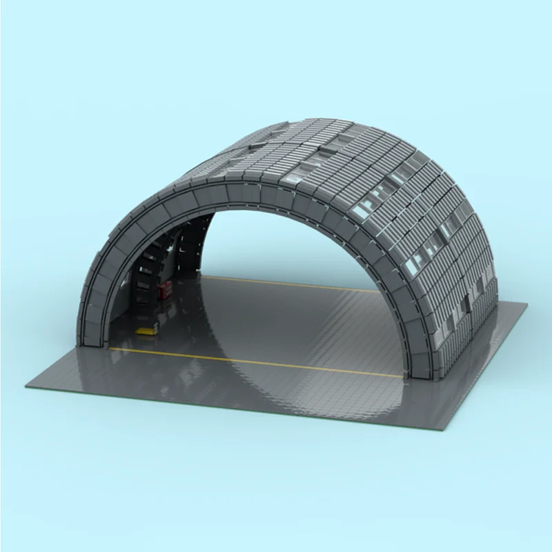 عرض الشارع Moc قوالب بناء وحدات المطار Hangar Vversion 2 نموذج التكنولوجيا كتل عيد الميلاد لتقوم بها بنفسك لعبة هدايا البناء #5