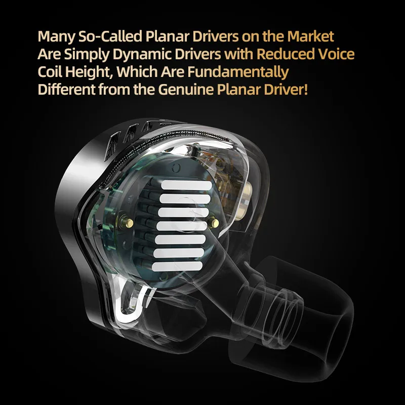 Fones de ouvido com fio KZ PRX, driver planar, fones de ouvido de música, fones de ouvido de monitor de graves HiFi, fone de ouvido esportivo